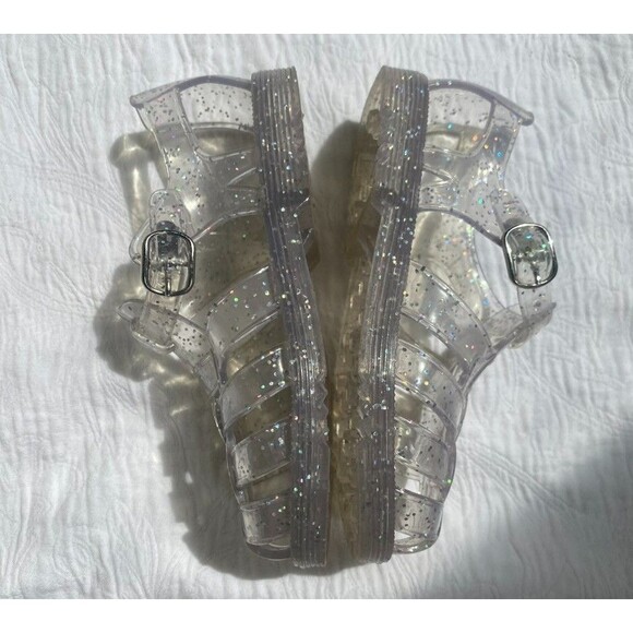 Baby GAP Clear Sparkle Jelly FSHMN Shoes Closed Toe Sandals -Girl’s -Size 10 T - Picture 7 of 9
